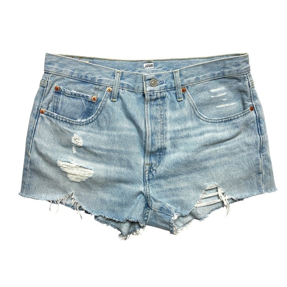 Levi's Pants - Levi's 501 Denim Shorts Womens 27 Blue Cut Off Light Washed Distressed Frayed